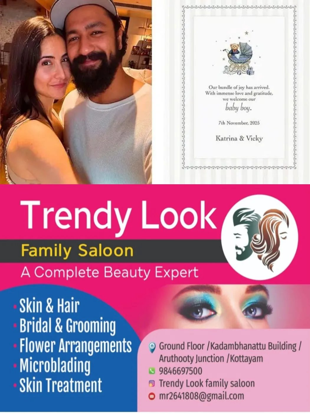 ‘ഇട്സ് എ ബേബി ബോയ്..’; പുതിയ സന്തോഷം പങ്കുവെച്ച്‌ ബോളിവുഡ് താര ദമ്പതികള്‍; കത്രീന വിക്കിക്ക് ആണ്‍കുഞ്ഞ് പിറന്നുവെന്ന് പോസ്റ്റ്; ആശംസകള്‍ നേര്‍ന്ന് ആരാധകര്‍